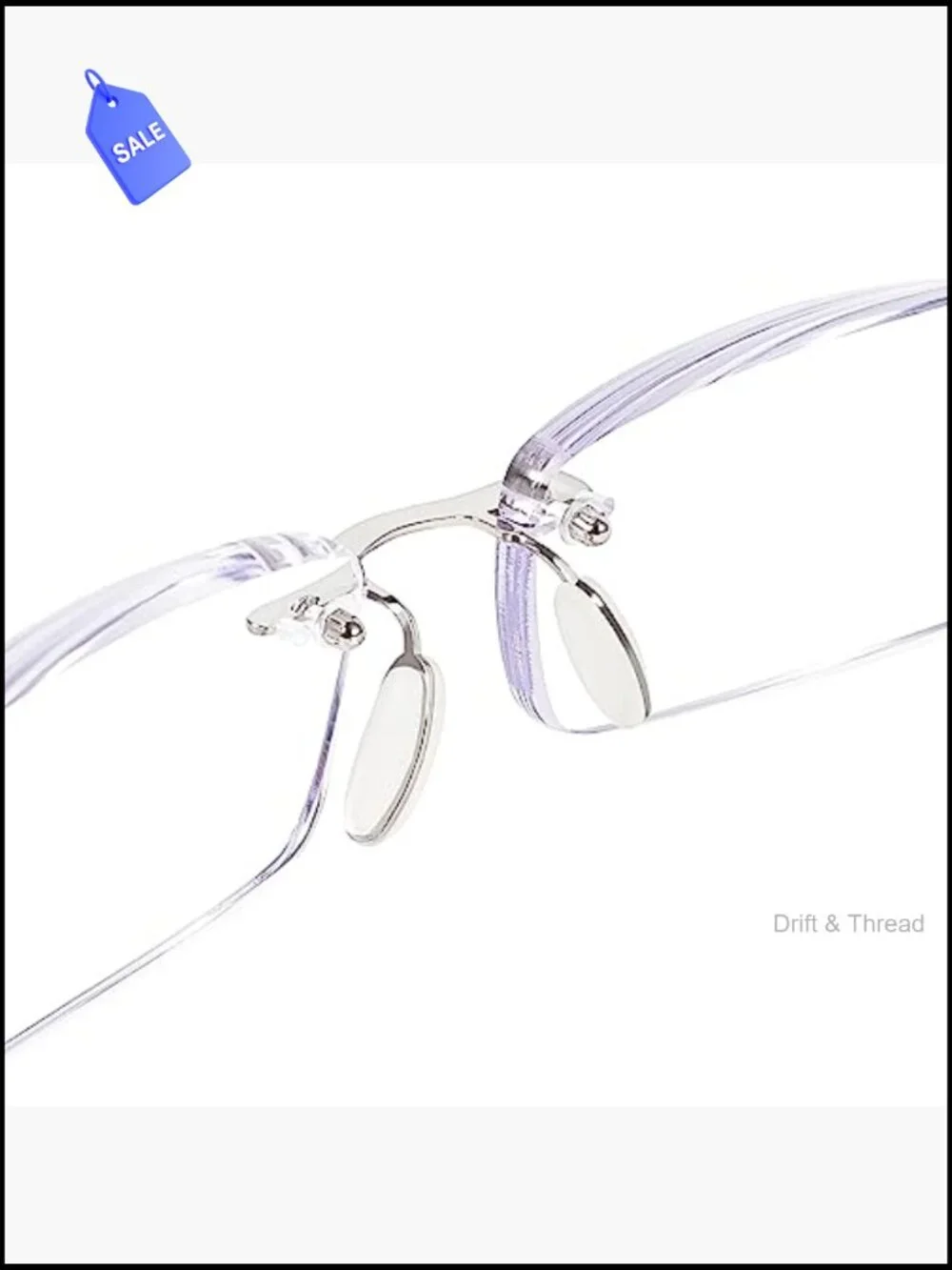 2 Pack Blue Light Blocking Frameless Reading Glasses TR90